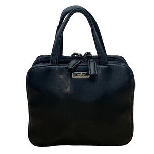 Nine West Women’s Black Faux Leather Double Zip Compact Mini Tote Handbag